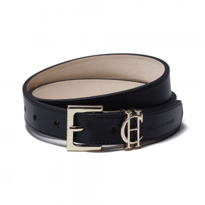 Holland Cooper HC Slim Logo Belt - Black Leather