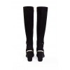 Marlborough Knee High Boots - Black Suede