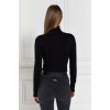 Buttoned Knit Roll Neck - Black
