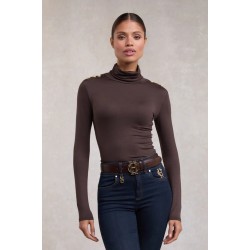 Holland Cooper Essential Roll Neck Jumper - Coffee