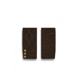 Holland Cooper Sloane Fingerless Gloves Brown - Chocolate