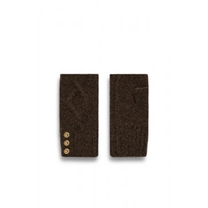 Holland Cooper Sloane Fingerless Gloves Brown - Chocolate