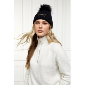 Holland Cooper Horsebit Bobble Hat - Black 