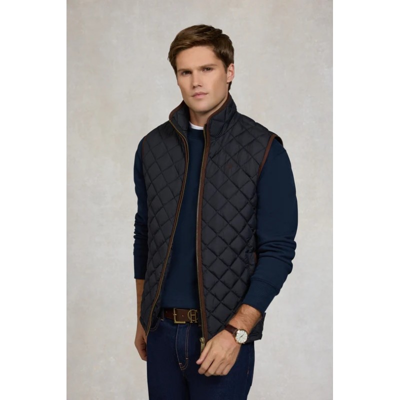 Mens Country Quilted Gilet - Ink Navy