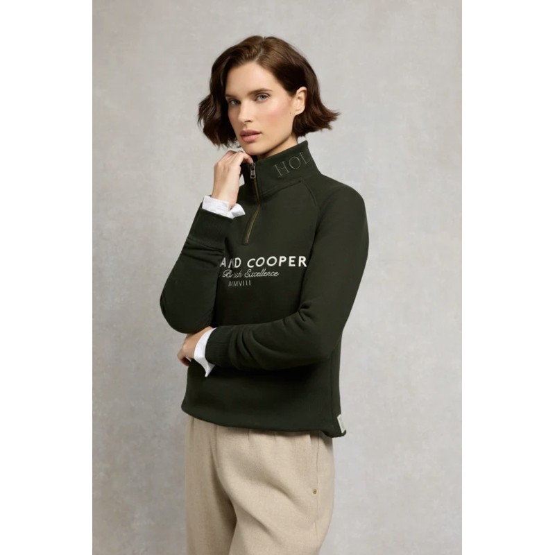 Sporting Goods Zip Henley - Racing Green