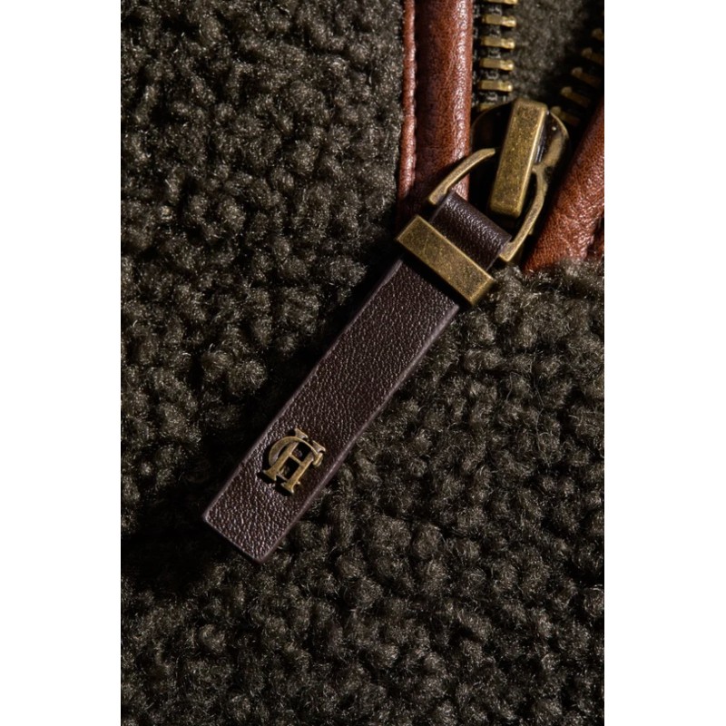 Country Fleece Quarter Zip - Khaki Borg