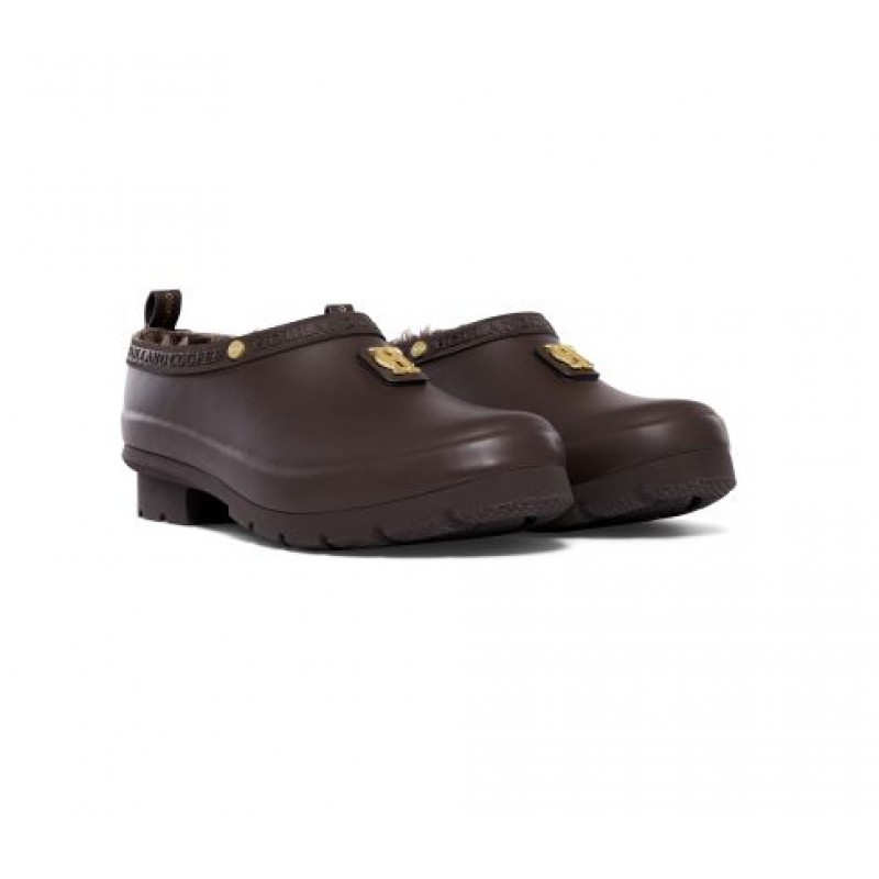 Sherpa Lined Gardening Loafer - Chocolate Matt Gold Sherpa Lined Gardening Loafer - Chocolate Matt Gold