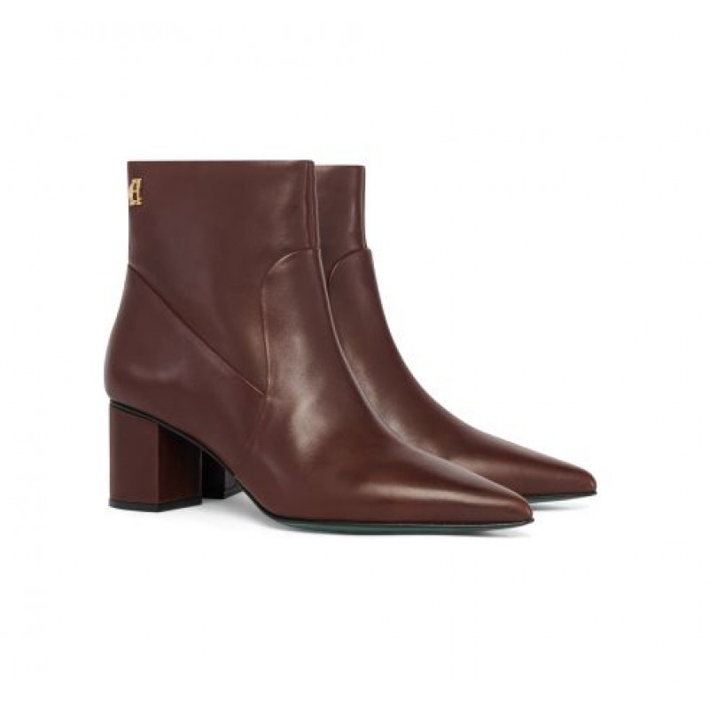 Regency Mid Heel Ankle Boots - Rich Chocolate Leather Regency Mid Heel Ankle Boots - Rich Chocolate Leather