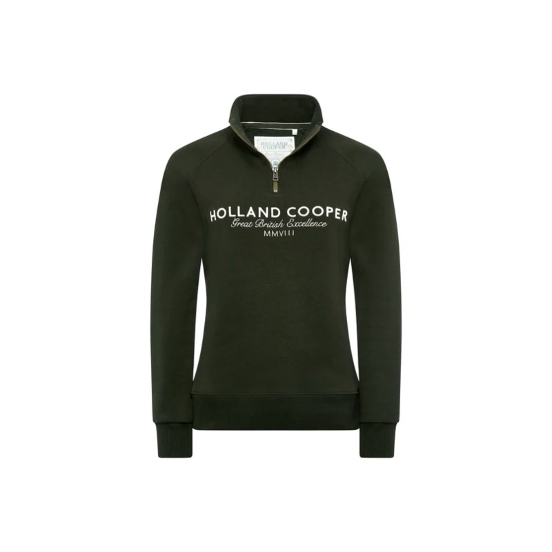 Sporting Goods Zip Henley - Racing Green