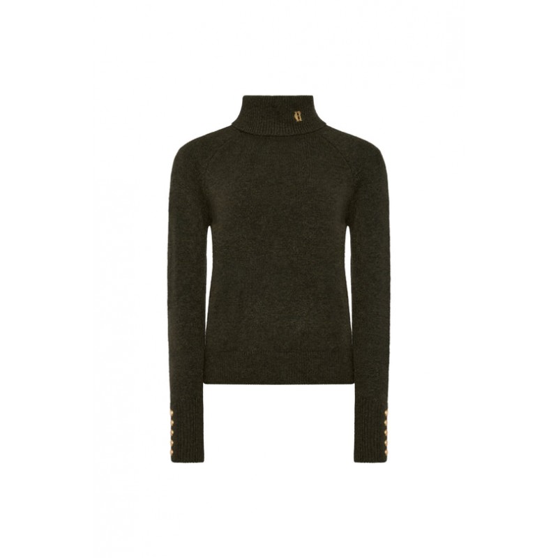 Tori Roll Neck Knit - Forest Green