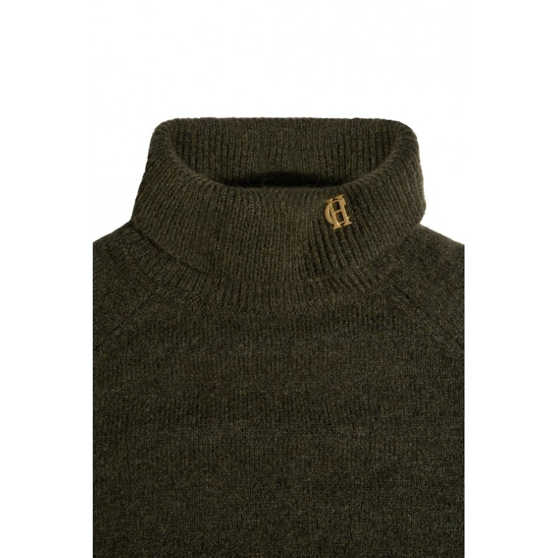 Tori Roll Neck Knit - Forest Green