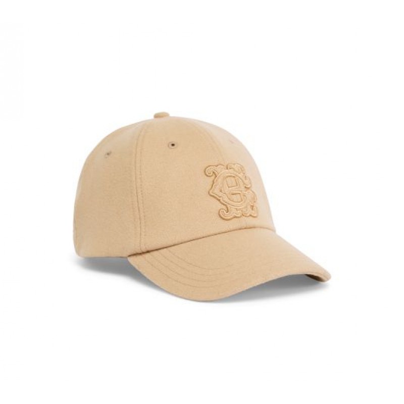 Wool Heraldic Cap - Camel