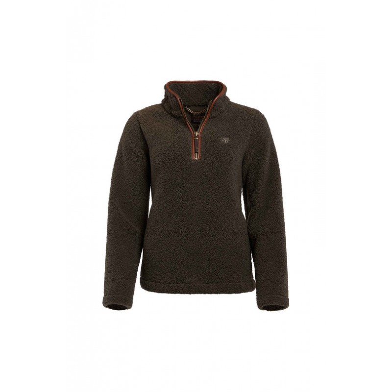 Country Fleece Quarter Zip - Khaki Borg