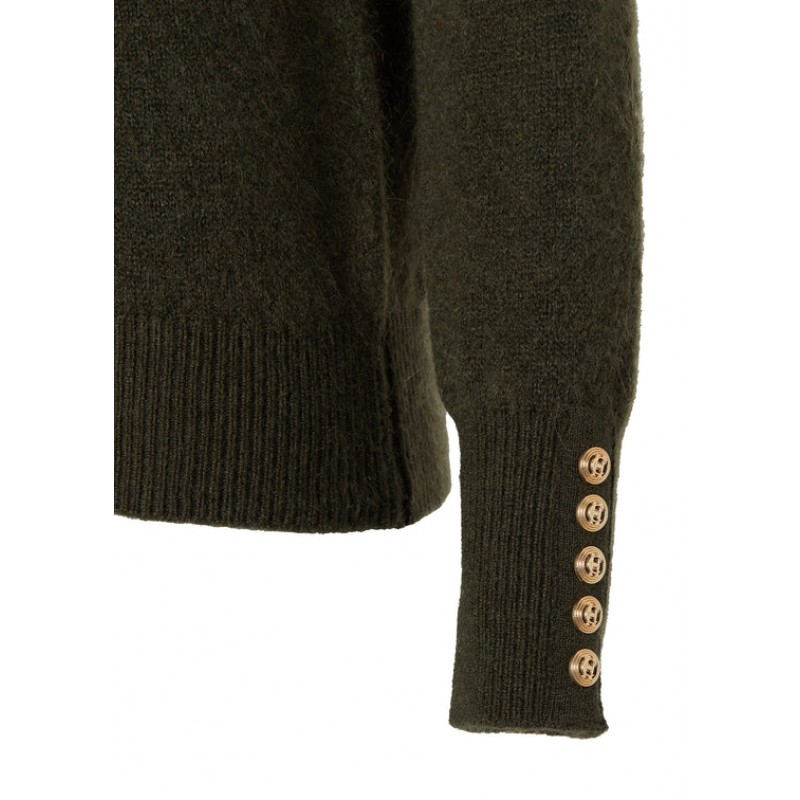 Tori Quarter Zip Knit - Forest Green