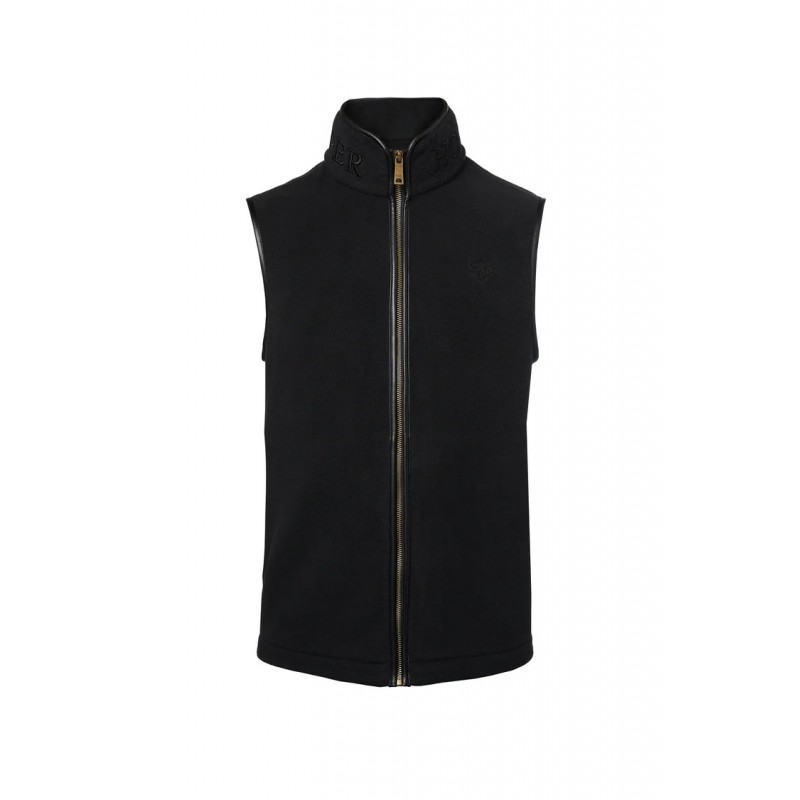 Mens Country Fleece Gilet - Black Textile