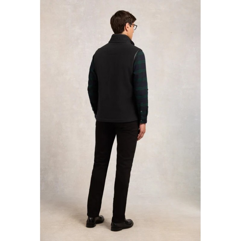 Mens Country Fleece Gilet - Black Textile