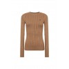 Seattle Cable Crew Knit - Dark Camel Textile