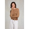 Seattle Cable Crew Knit - Dark Camel Textile