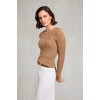 Seattle Cable Crew Knit - Dark Camel Textile