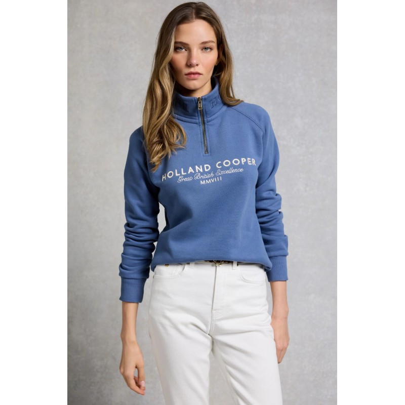 Sporting Goods Zip Henley - Ink Navy Textile