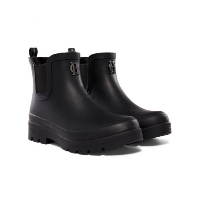 Sherpa Lined Chunky Chelsea Wellington - Black
