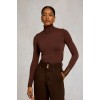 Buttoned Knit Roll Neck - Walnut