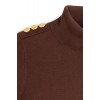 Buttoned Knit Roll Neck - Walnut