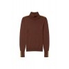 Buttoned Knit Roll Neck - Walnut