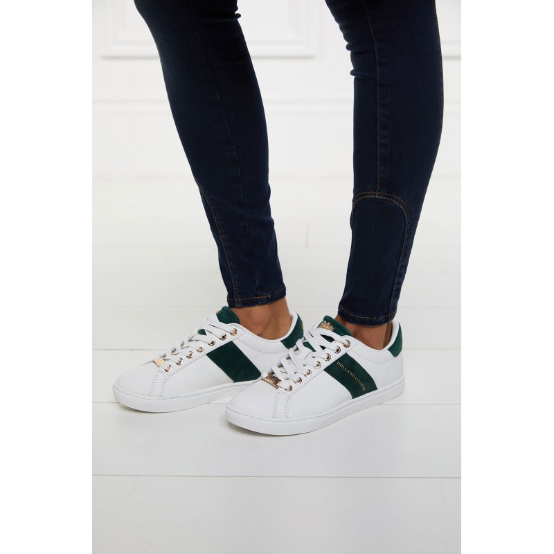 Knightsbridge Court Trainers - White Racing Green Leather