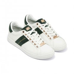 Holland Cooper Knightsbridge Court Trainers - White Racing Green Leather