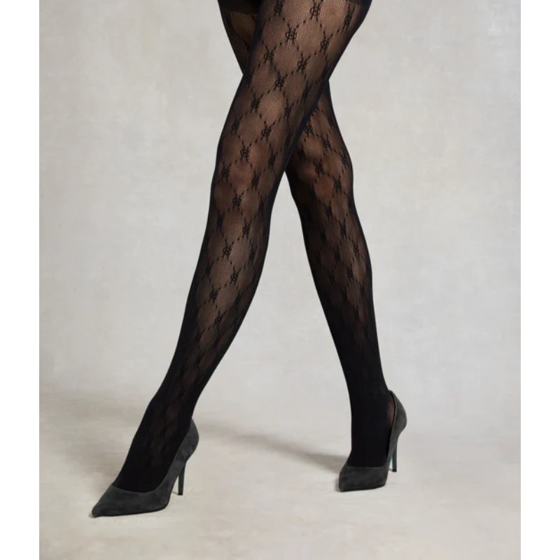 Monogram Tights  - Black
