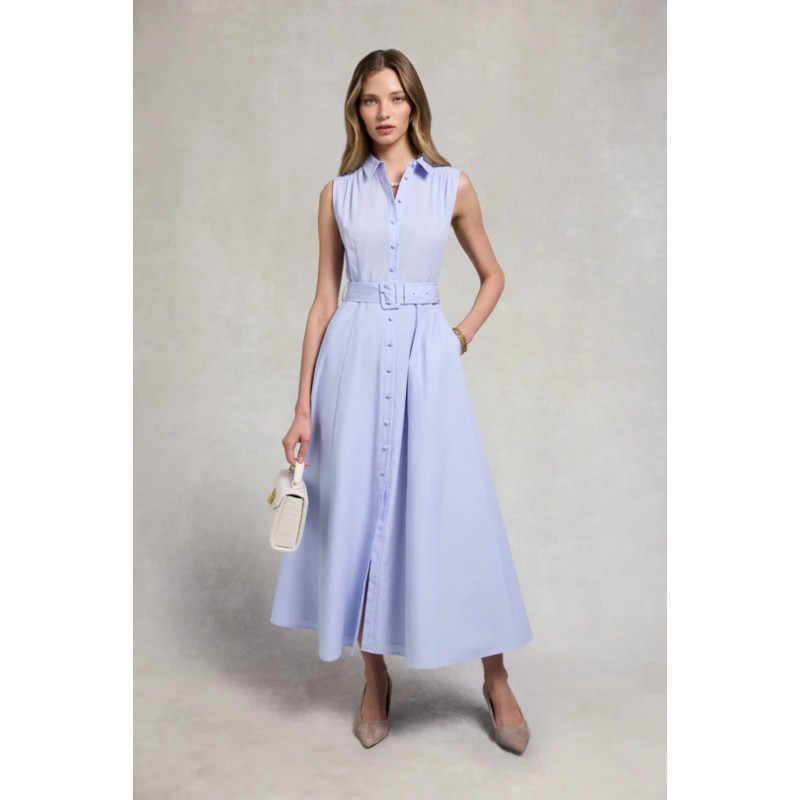 Aimee Sleeveless Dress - Light Chambray