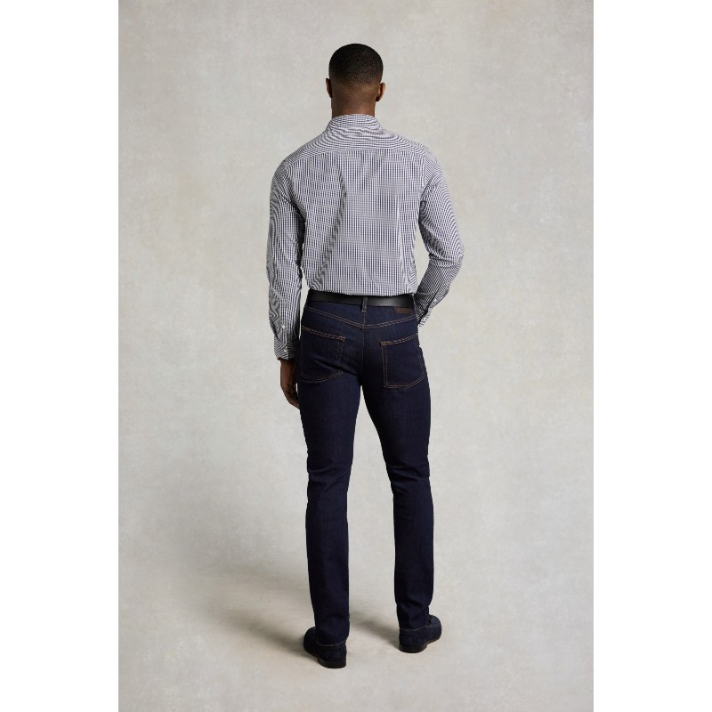 Slim Fit Button Down Shirt - Navy Gingham