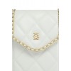 Quilted Chain Crossbody Pouch - Cream Leather