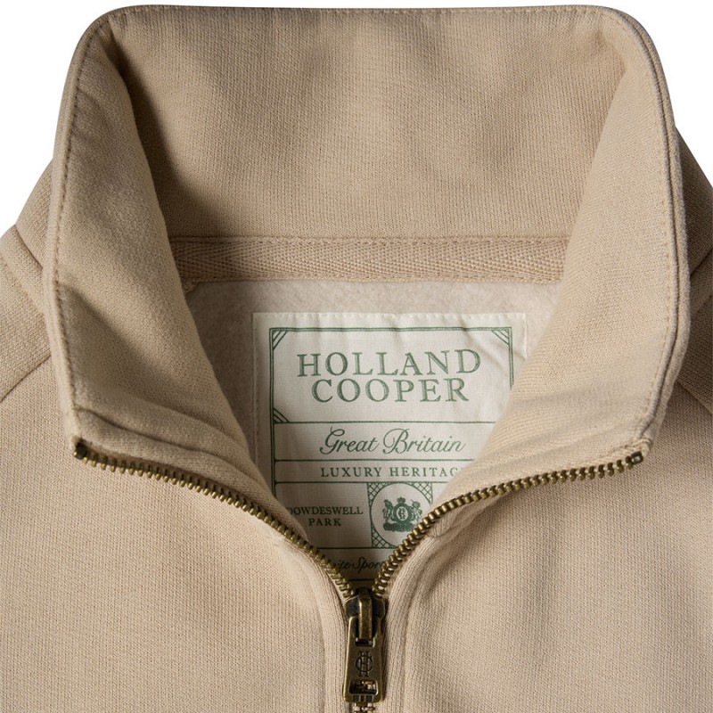 Signature Quarter Zip Sweat - Stone