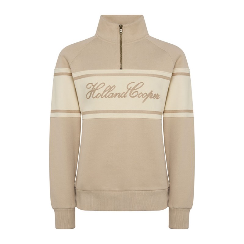 Signature Quarter Zip Sweat - Stone