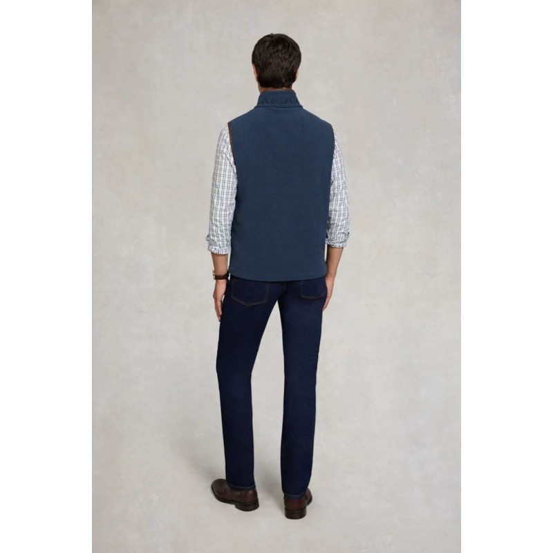 Mens Country Fleece Gilet - Dusty Blue