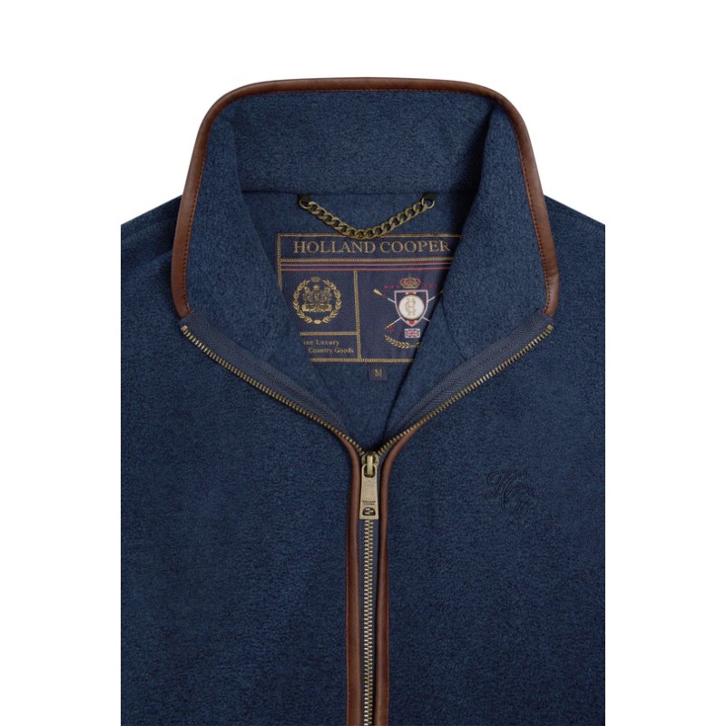 Mens Country Fleece Gilet - Dusty Blue