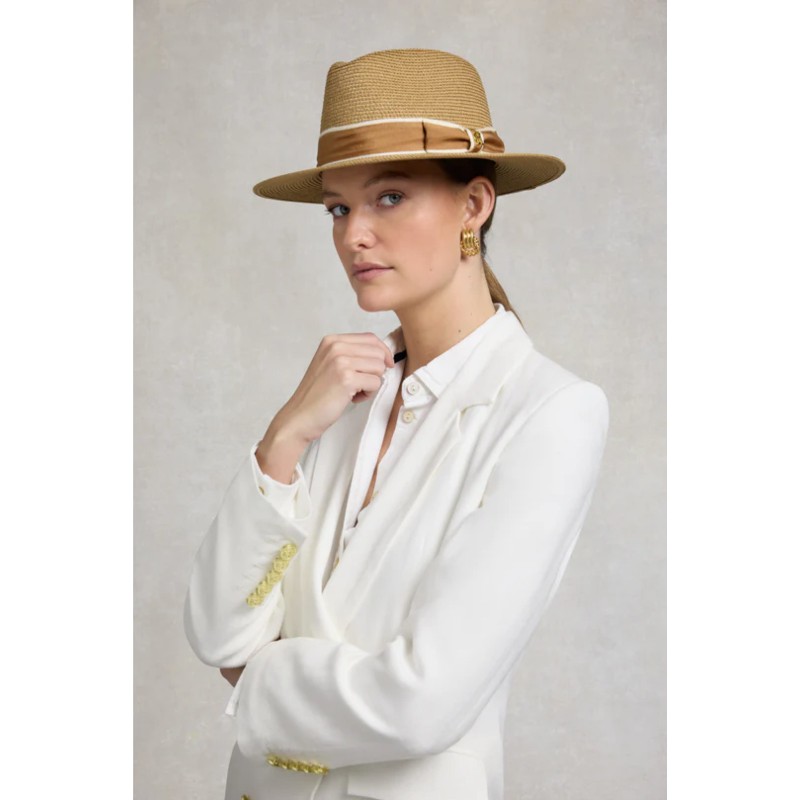 Francesca Hat - Camel/Latte Bow