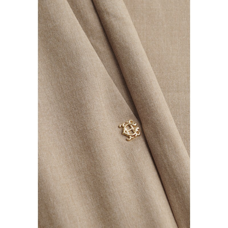 Pleated Wide Leg Trouser - Fawn