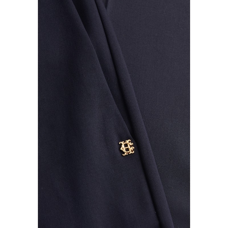 Pleated Wide Leg Trouser - Ink Navy