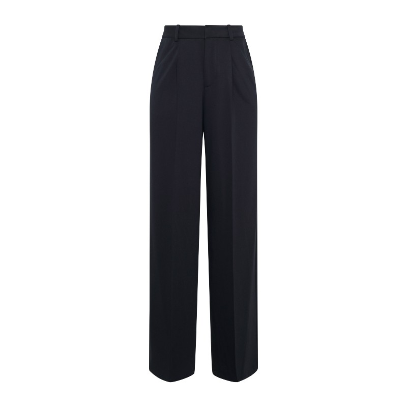 Pleated Wide Leg Trouser - Ink Navy