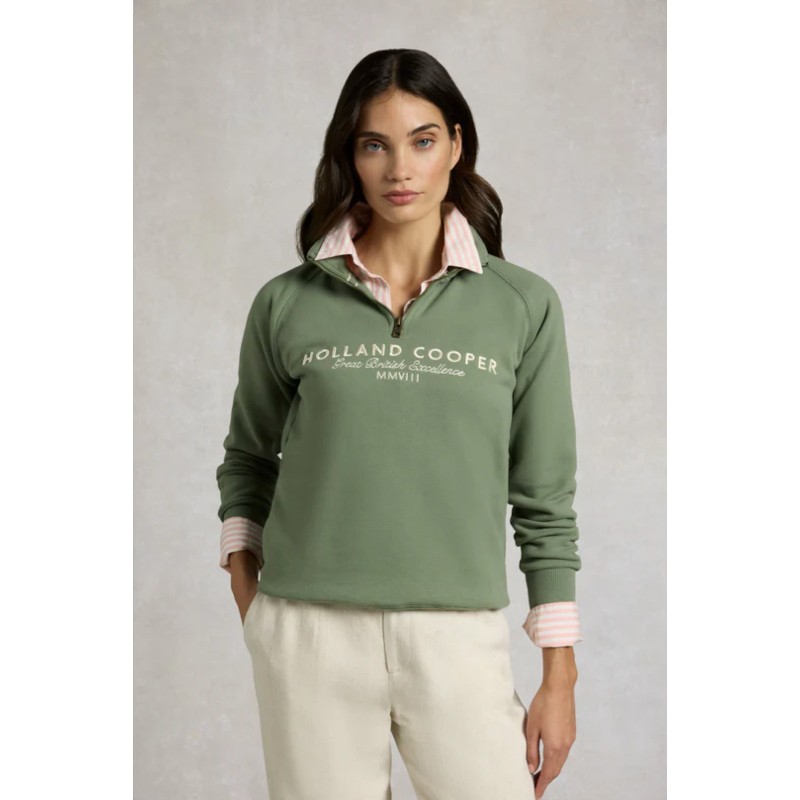 Sporting Goods Zip Henley - Sage