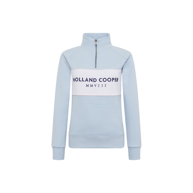 Sporting Heritage Zip Henley - Pale Blue