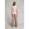 Pleated Wide Leg Trouser - Fawn