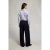 Pleated Wide Leg Trouser - Ink Navy
