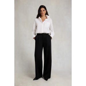 Holland Cooper Pleated Wide Leg Trouser - Black