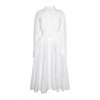 Aimee Collarless Broderie Dress - White