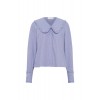 Clementine Ruffle Collar Shirt - Yacht Blue Stripe