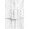 Aimee Collarless Broderie Dress - White
